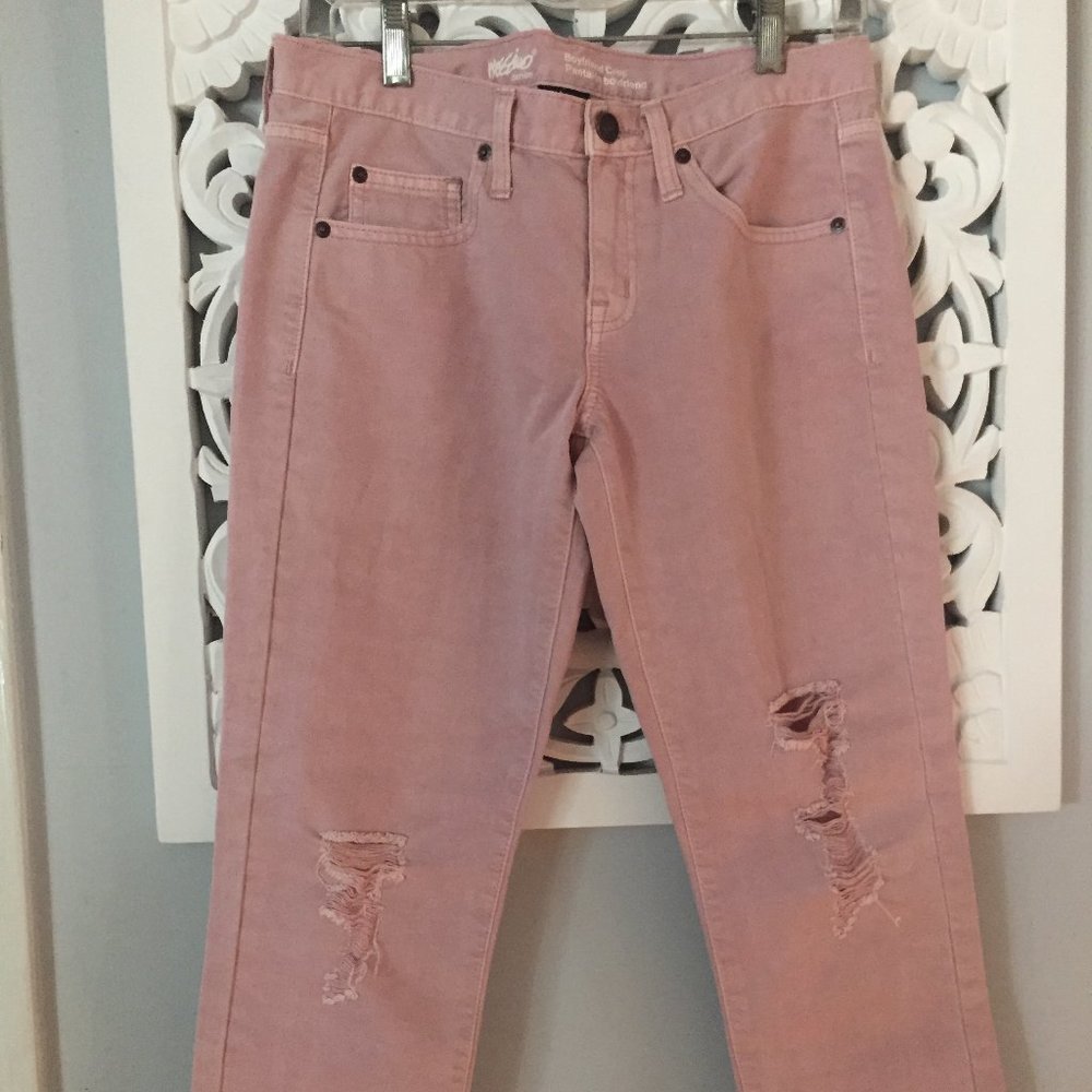 Dusty Pink ripped jeans